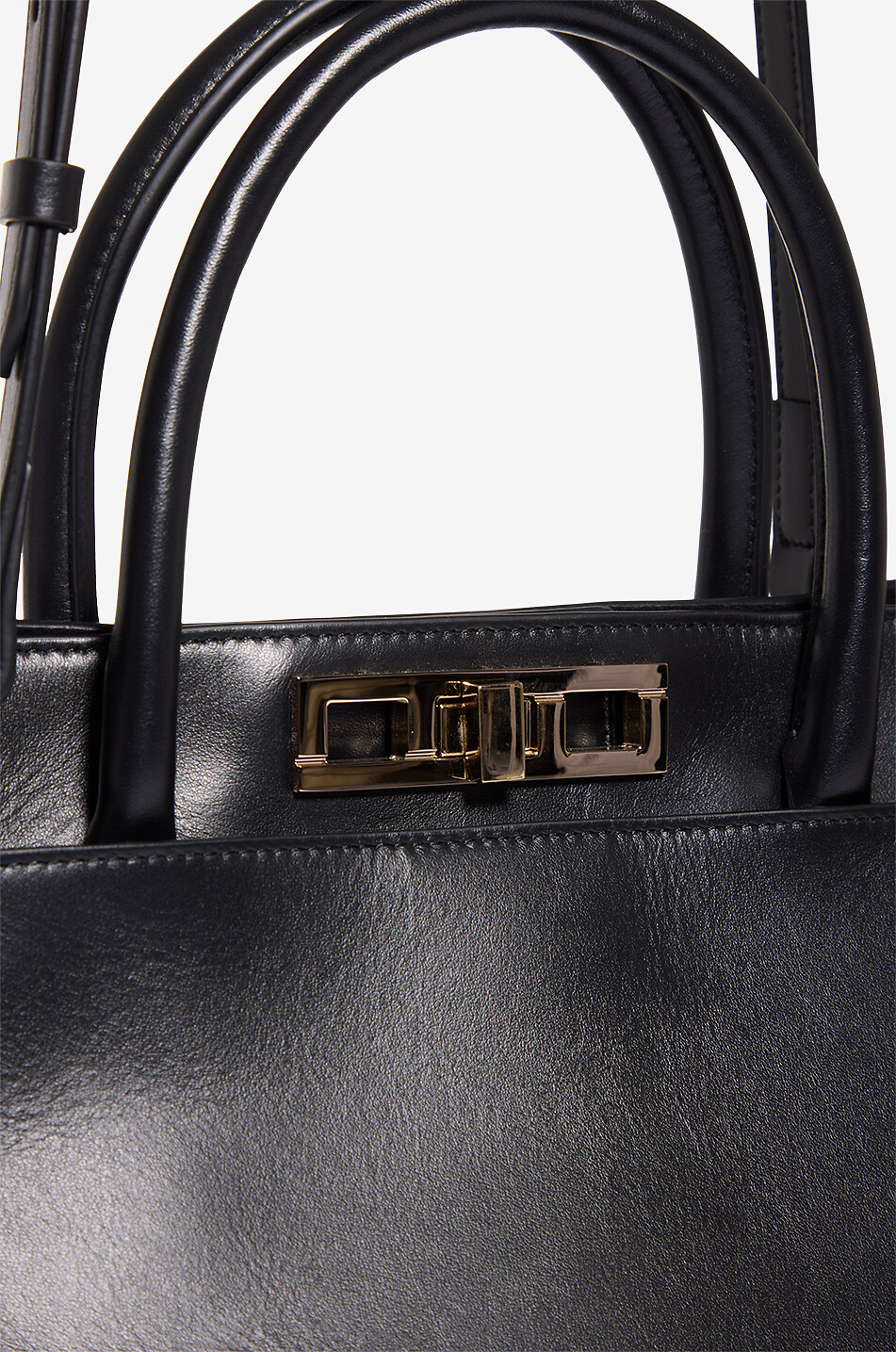 FABIANA FILIPPI Glattlederhandtasche Trapeze Medium Damen SCHWARZ 6