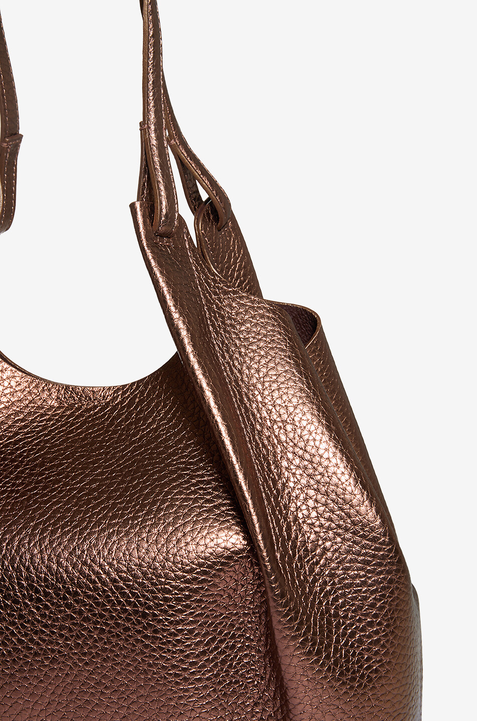 GIANNI CHIARINI Dua grain leather handbag Women BRONZE 6