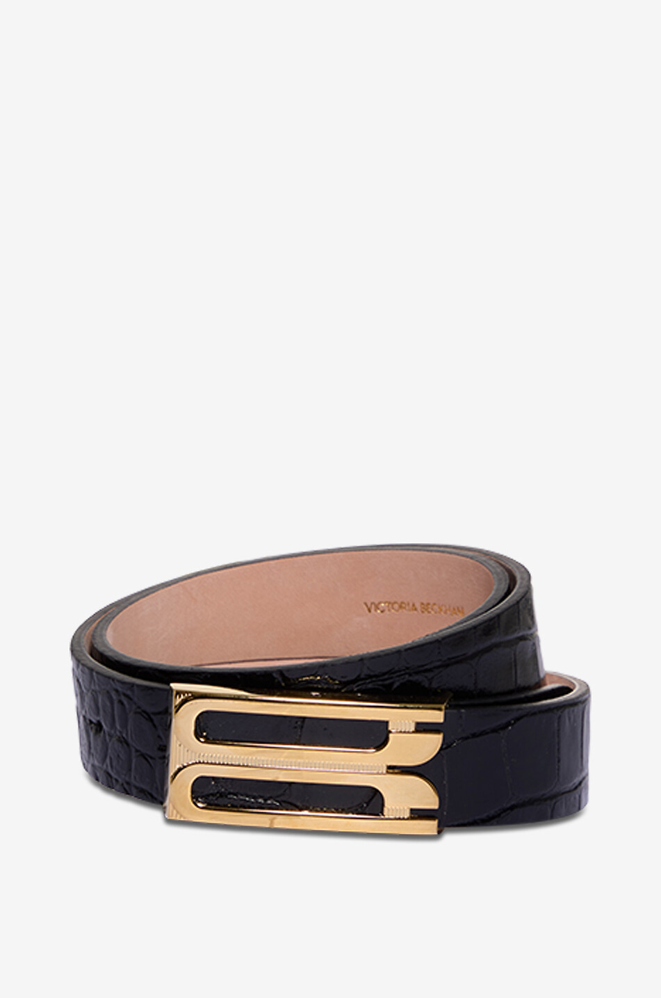 Frame croc embossed leather belt - 25 mm