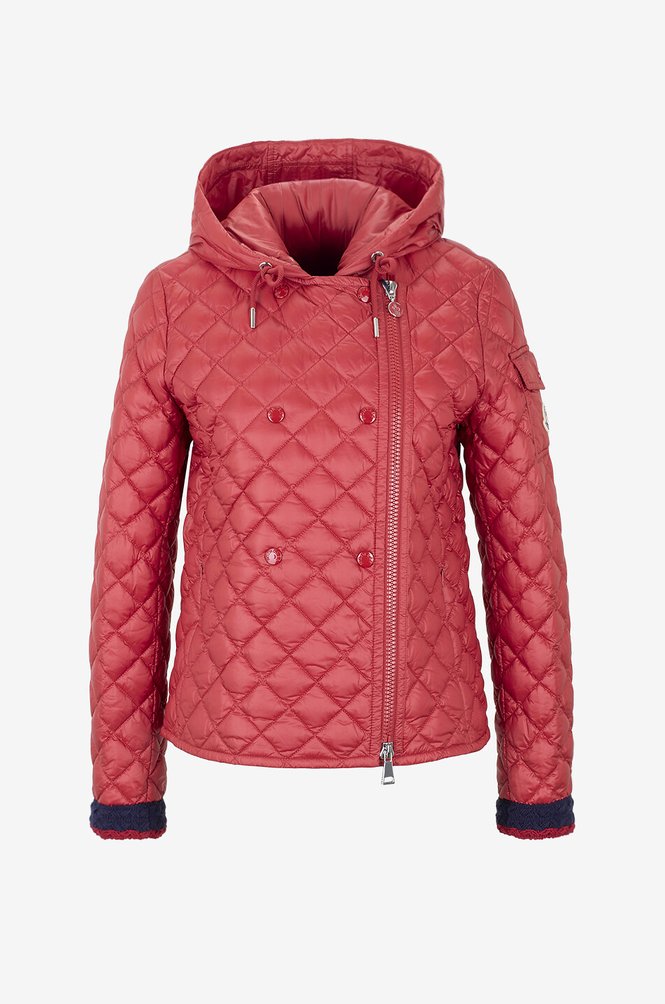 MONCLER Corbelin short lightweight down jacket with knit details Women RED 1