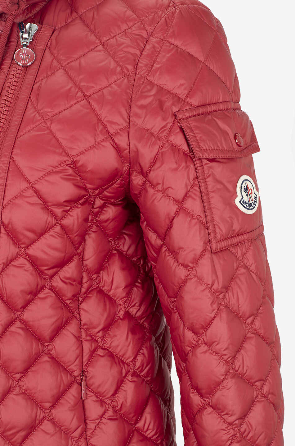 MONCLER Corbelin short lightweight down jacket with knit details Women RED 3