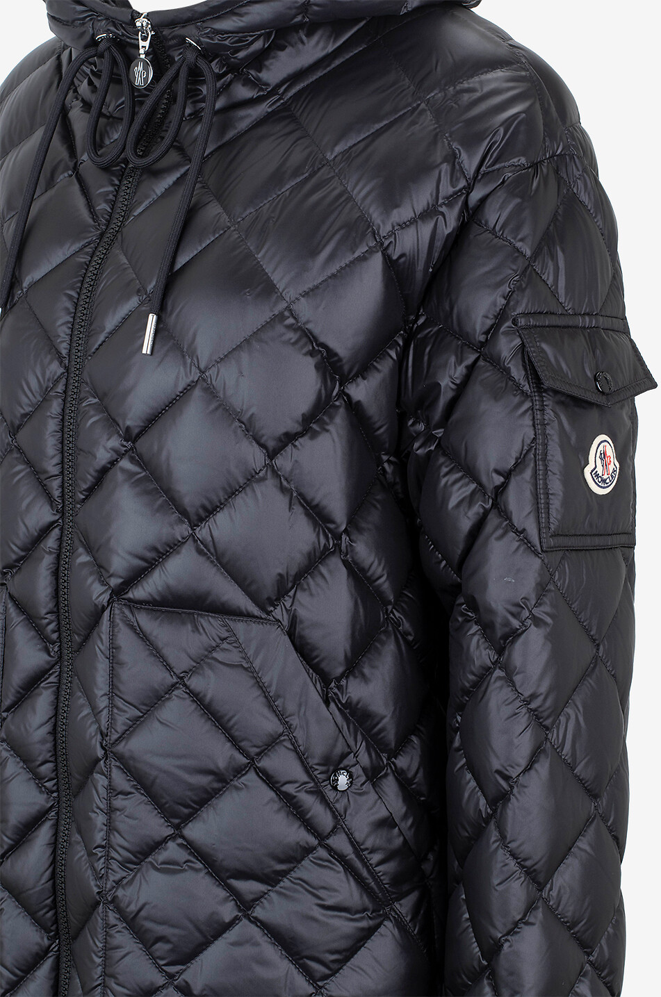 MONCLER Doudoune chemise légère à capuche Femme NOIR 3