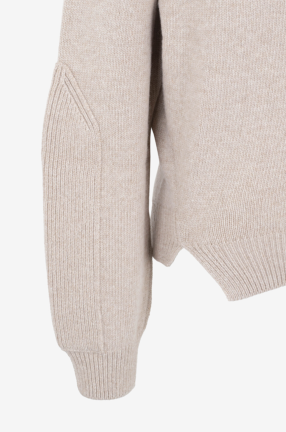 VICTORIA BECKHAM Pull épais en laine et cachemire à col V Yoke Detail Femme BEIGE 3