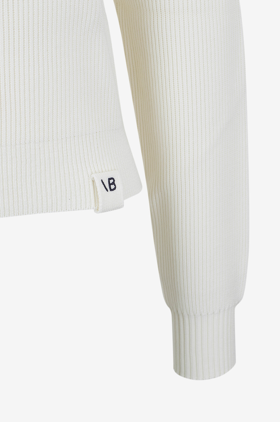 VICTORIA BECKHAM Rippstrick-Pullover aus Baumwolle und Seide mit U-Boot-Ausschnitt Damen WEISS 3