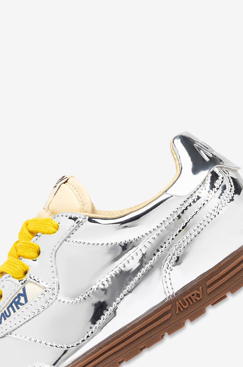 AUTRY Windspin Low mirror leather low-top sneakers Men SILVER 5