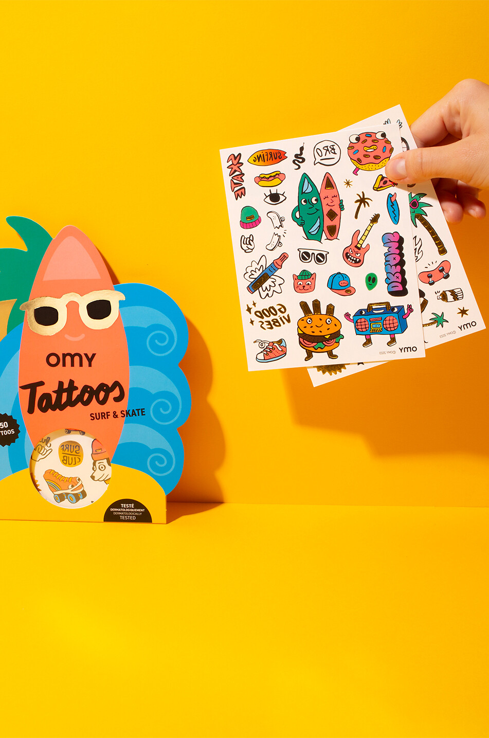 OMY Tatouages temporaires enfant Surf & Skate  MULTICOLORE 2