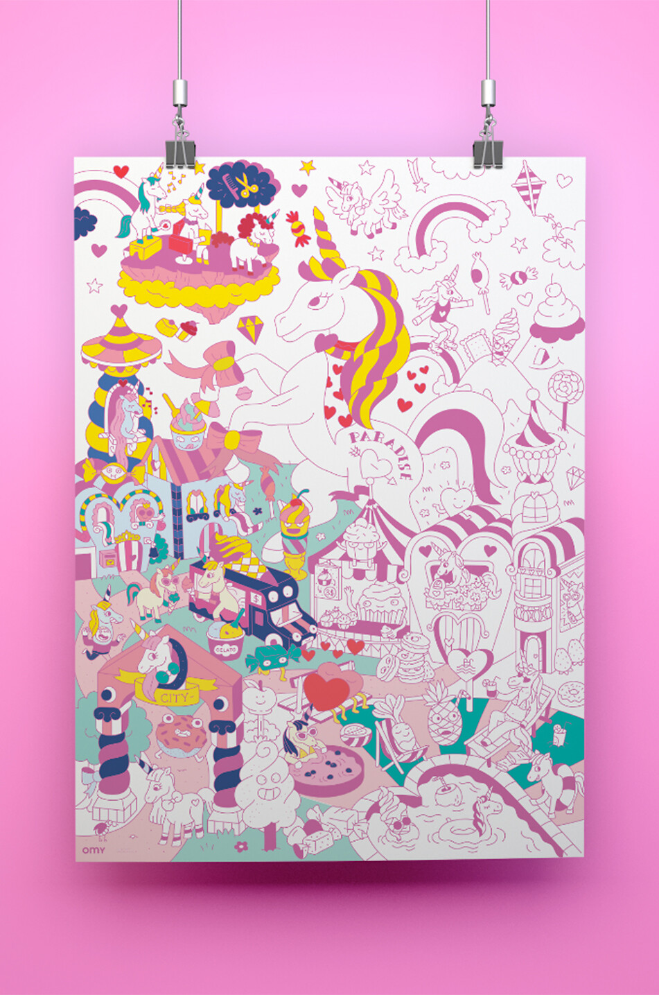 OMY Poster géant à colorier enfant Lily Unisexe MULTICOLORE 2