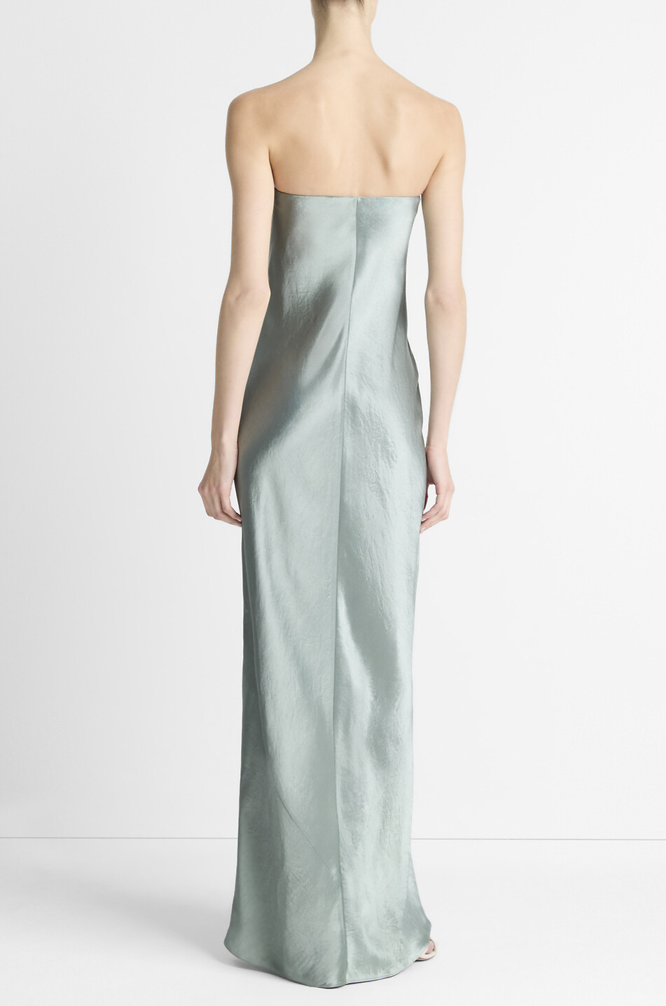 NAIA acetate long strapless dress