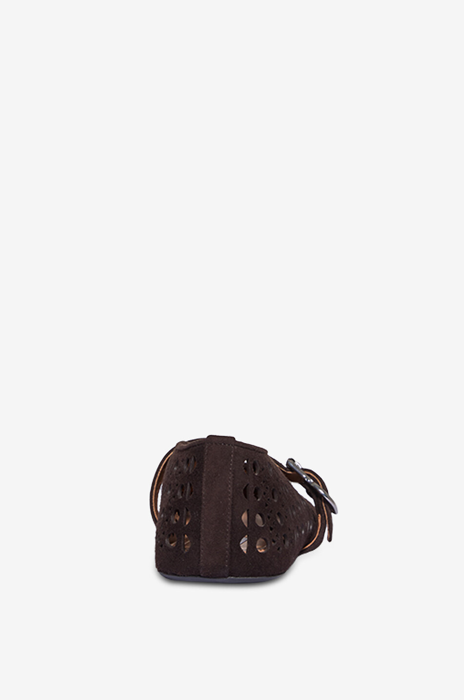 ALAÏA Ballerines à bride en daim ajouré Vienne Femme MARRON FONCÉ 4