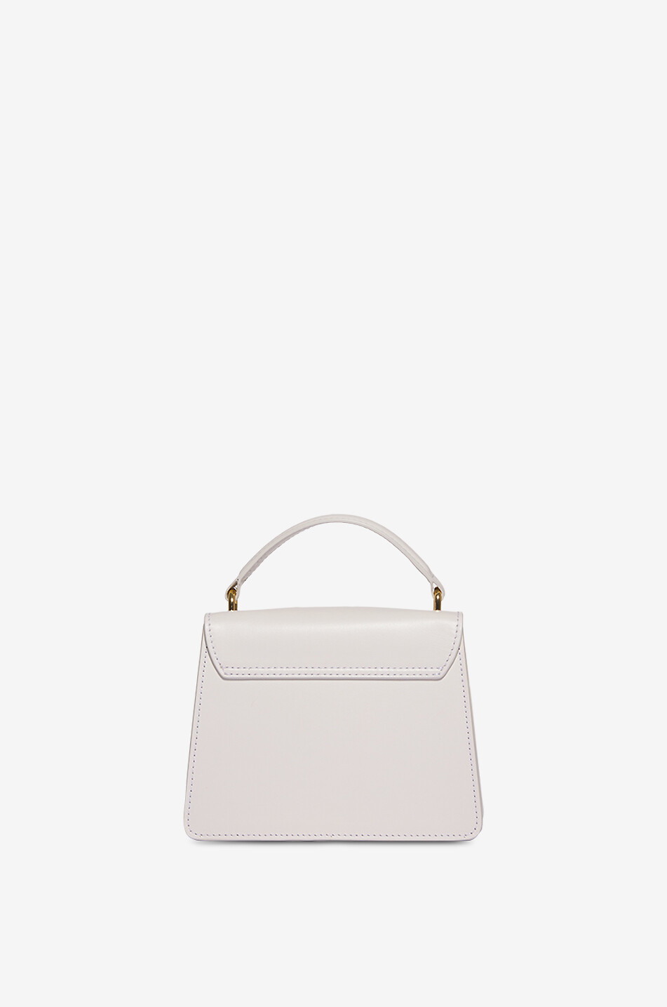 DE MARQUET Sac à main en cuir à monogramme Signature Baby Femme BLANC CASSE 3