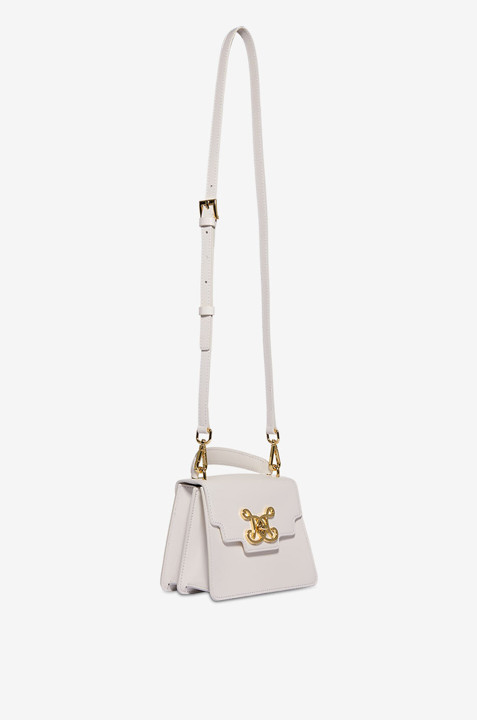 DE MARQUET Sac à main en cuir à monogramme Signature Baby Femme BLANC CASSE 5