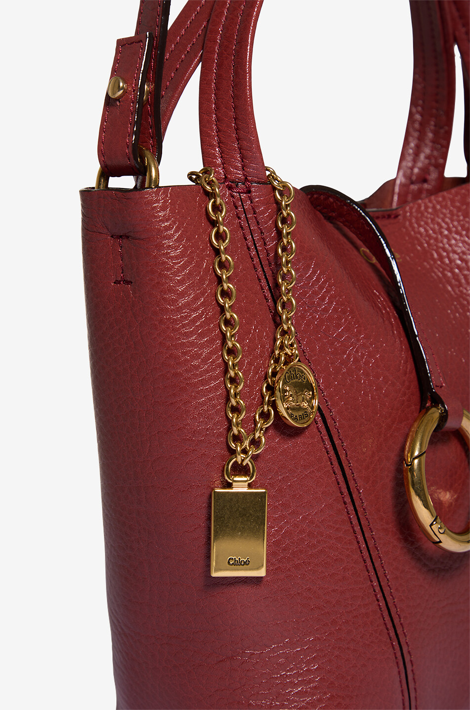 CHLOE Chloé Spin Small grained leather tote bag Women MEDIUM BROWN 6