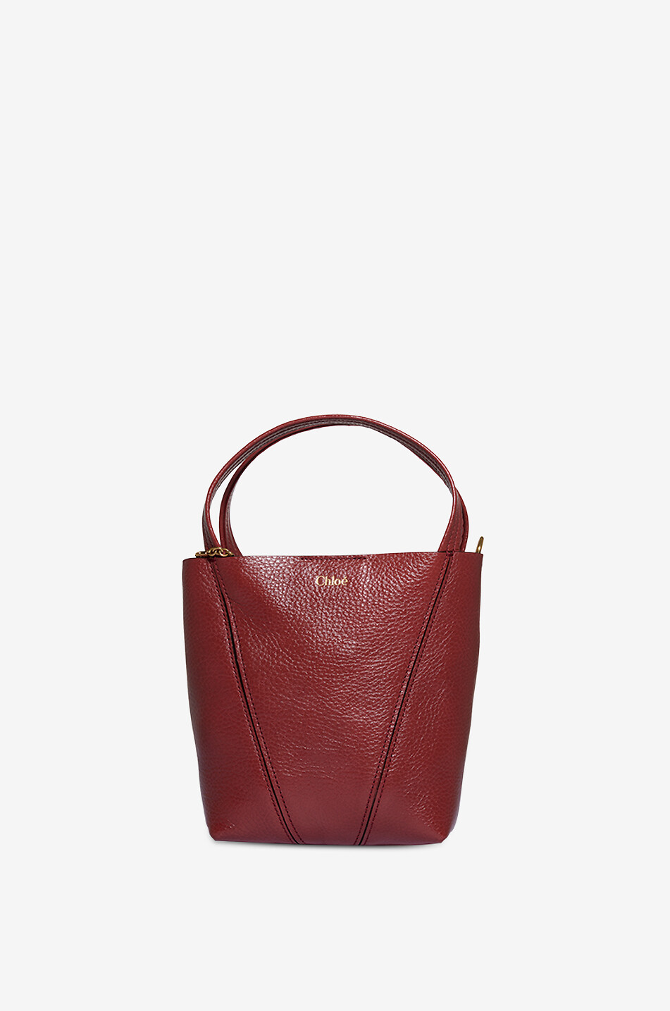 CHLOE Chloé Spin Small grained leather tote bag Women MEDIUM BROWN 1