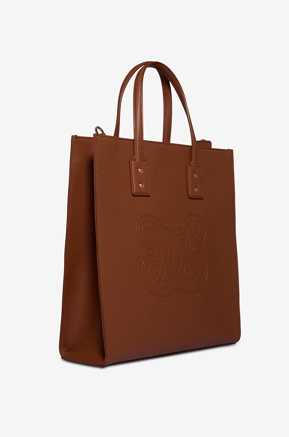 DE MARQUET Essential Medium grained leather tote bag Women BROWN 2