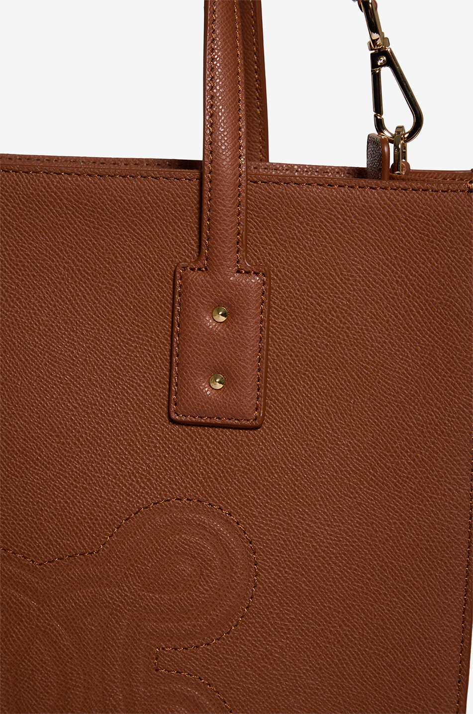 DE MARQUET Essential Medium grained leather tote bag Women BROWN 6