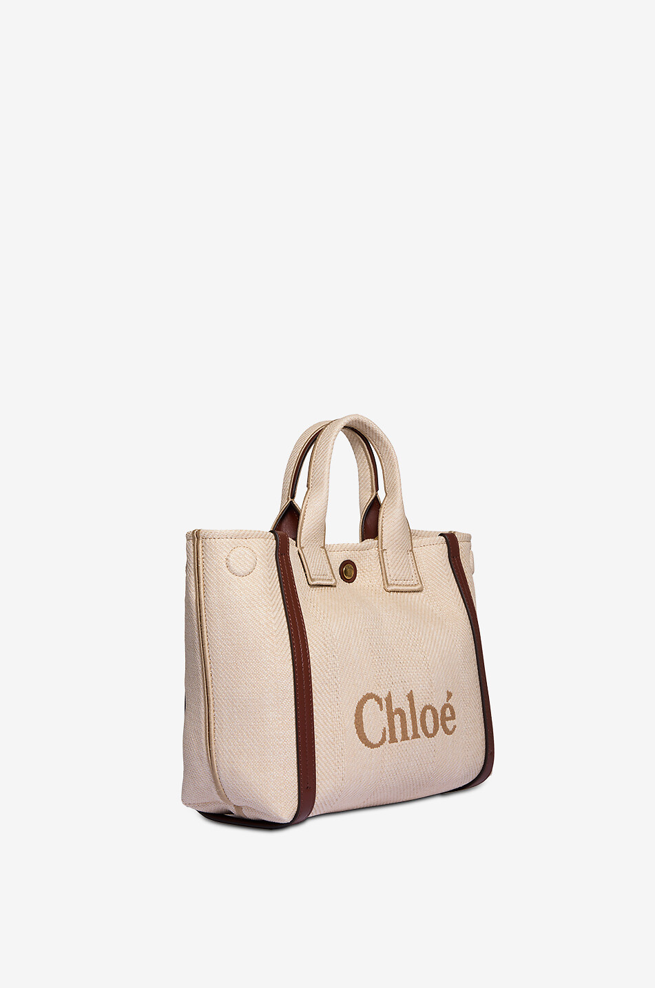 CHLOE Sac cabas en toile effet raphia Chloé Carry Small Femme Beige clair 2