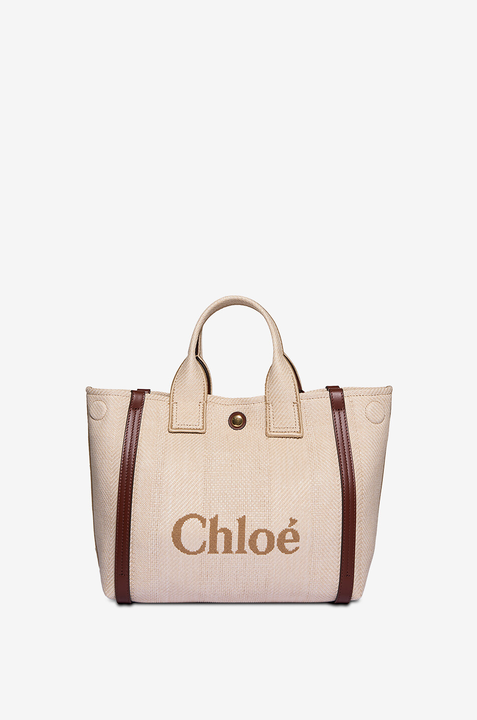 CHLOE Sac cabas en toile effet raphia Chloé Carry Small Femme Beige clair 3