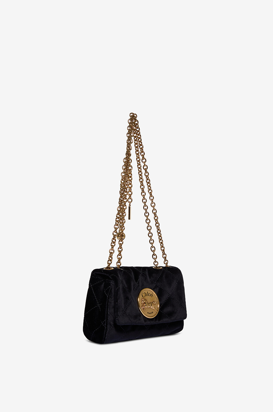 Chloé Heritage Small quilted velvet shoulder bag - CHLOE