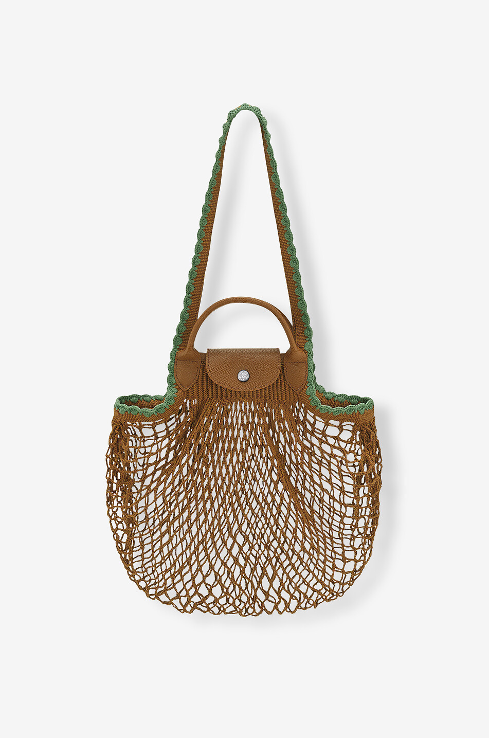 Le Pliage Collection L shopping net bag with leather
