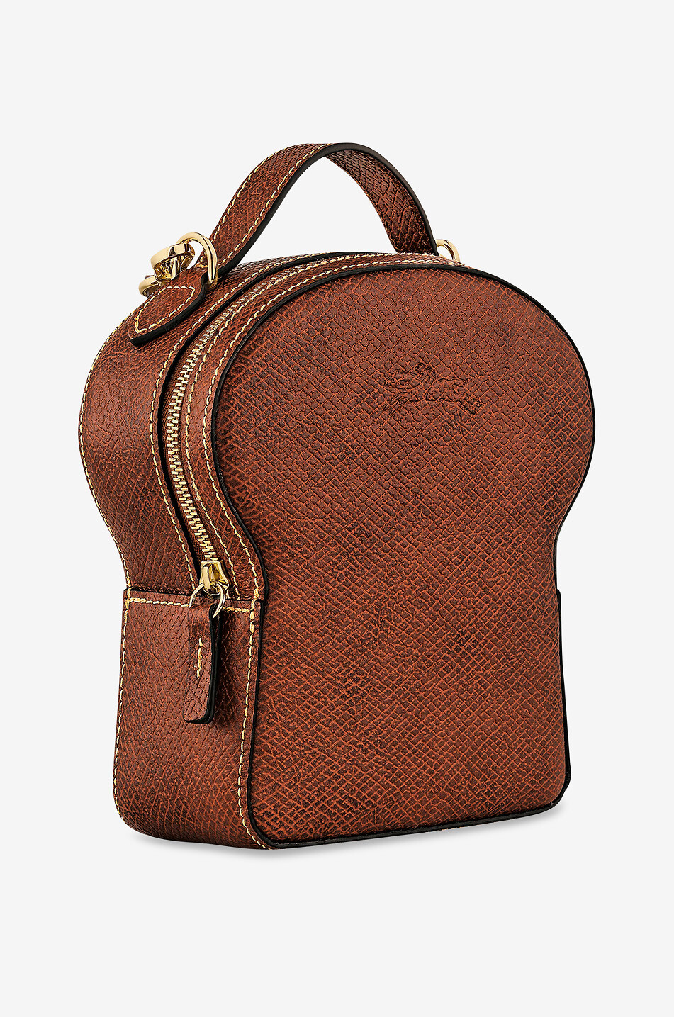 LONGCHAMP Toast XS Épuré grained leather shoulder bag Women DARK BROWN 2