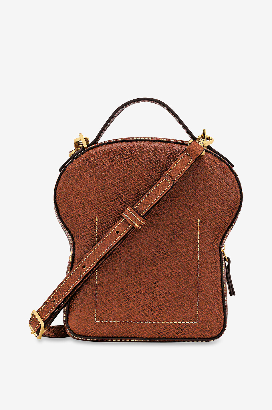 LONGCHAMP Toast XS Épuré grained leather shoulder bag Women DARK BROWN 4