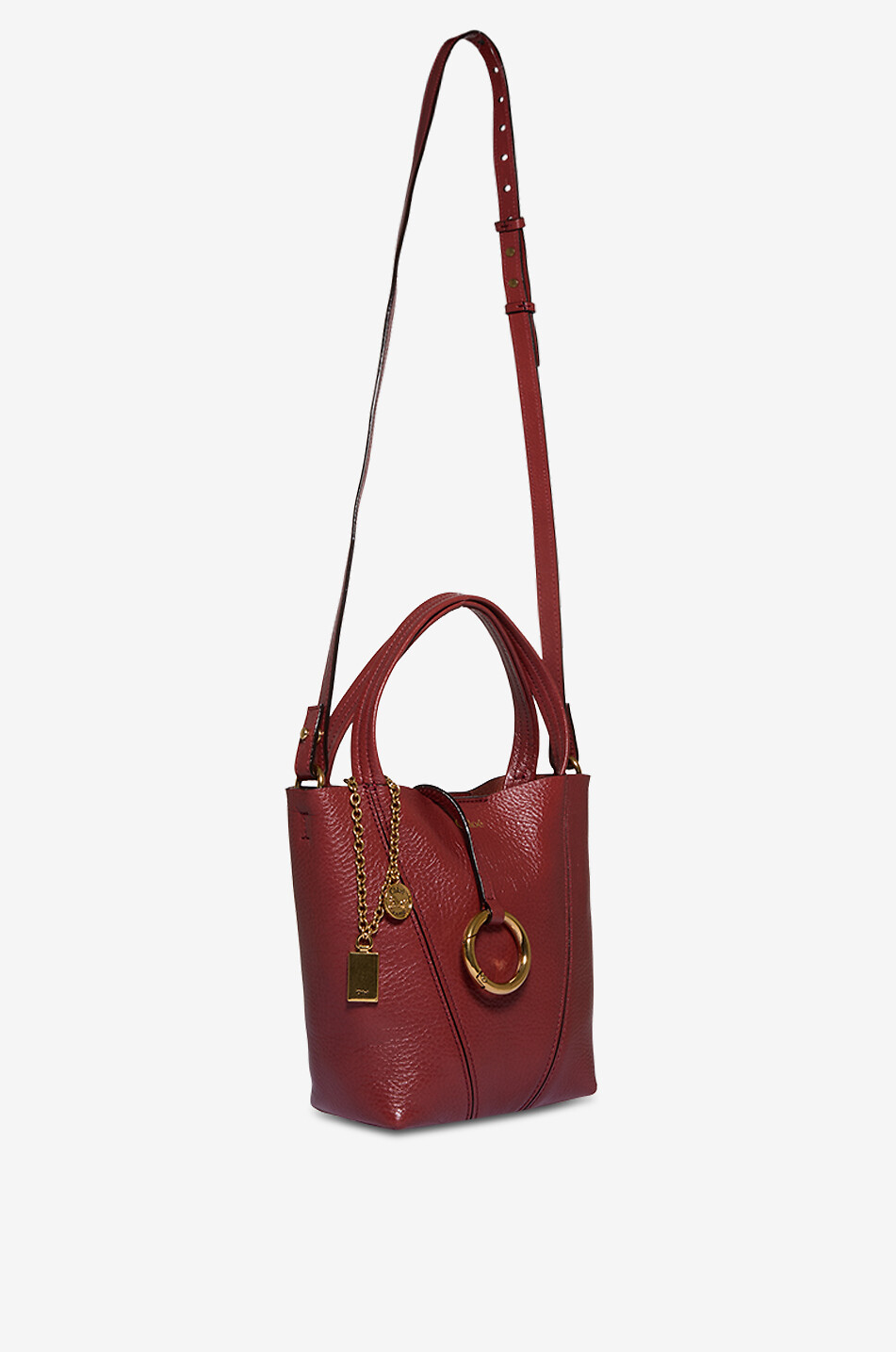 CHLOE Chloé Spin Small grained leather tote bag Women MEDIUM BROWN 5