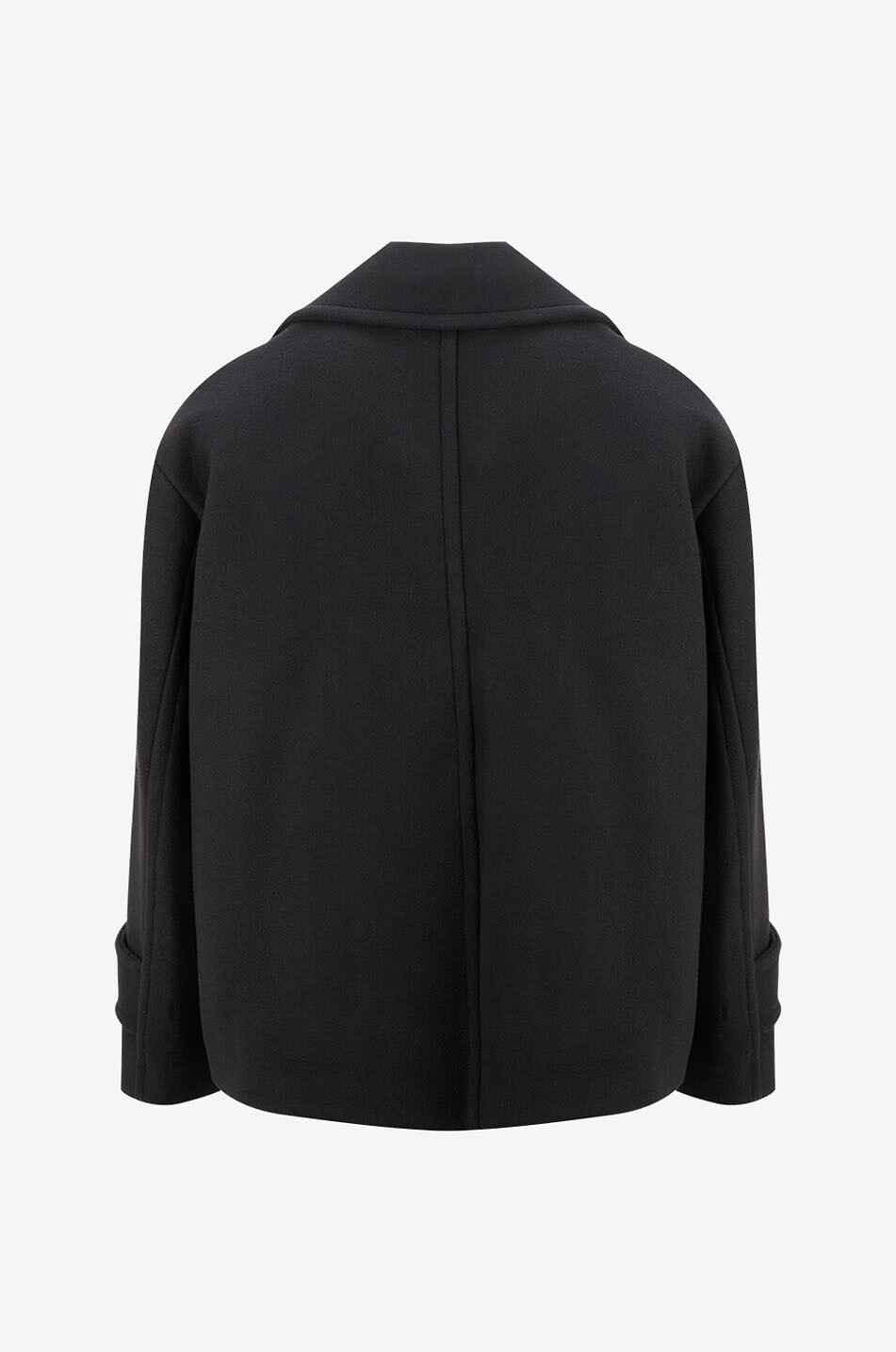 CHLOE Zweireihiger Oversize-Kurzmantel aus Wolle Damen SCHWARZ 2