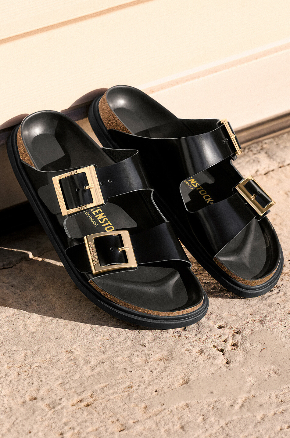 BIRKENSTOCK Sandalen aus Glattleder Arizona Droplet Damen SCHWARZ 5
