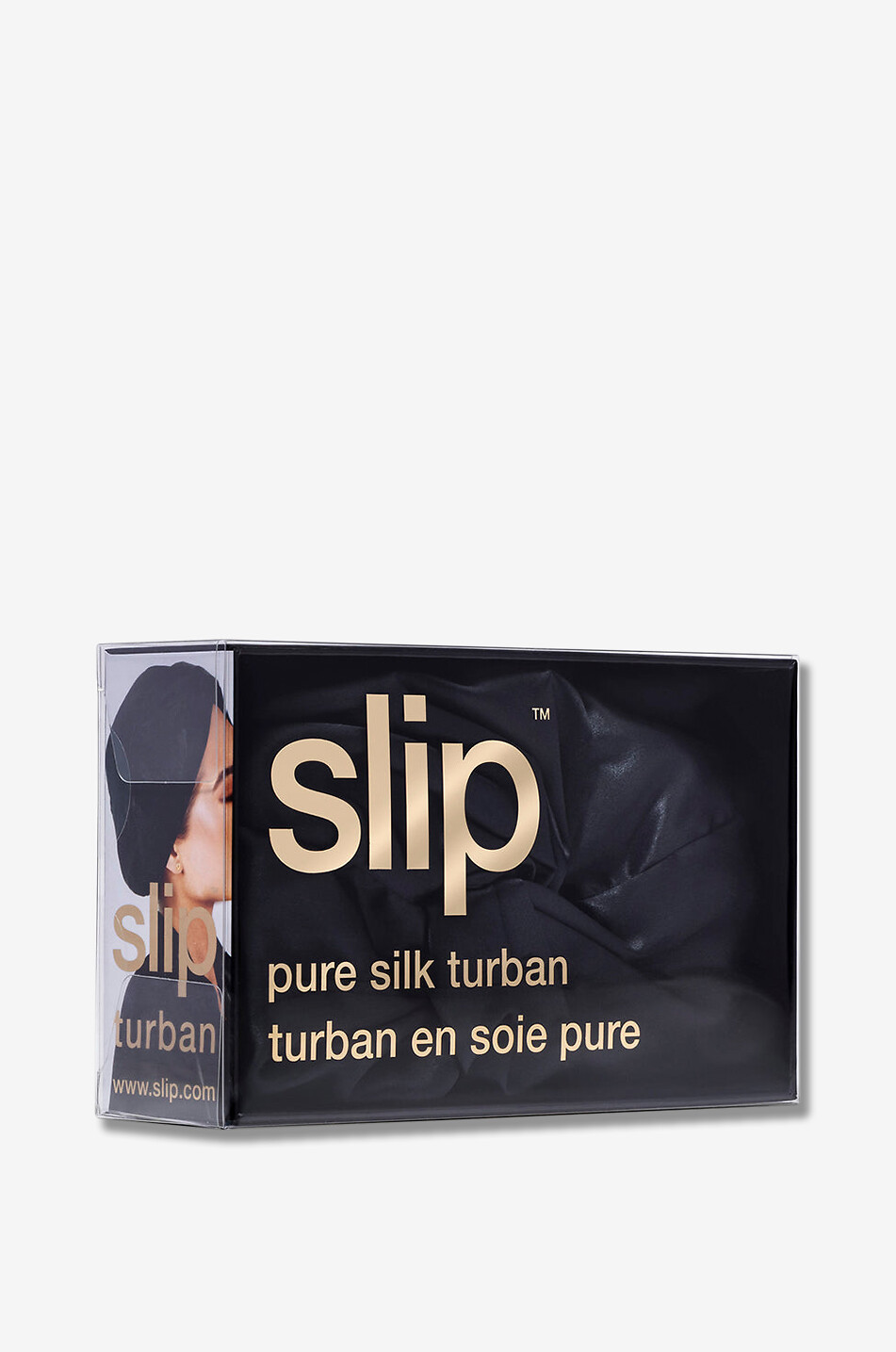 SLIP Gezwirbelter Seidenturban Black Unisex SCHWARZ 4