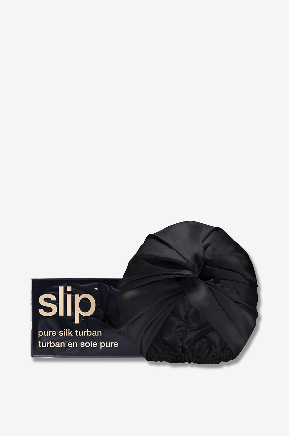 SLIP Gezwirbelter Seidenturban Black Unisex SCHWARZ 5