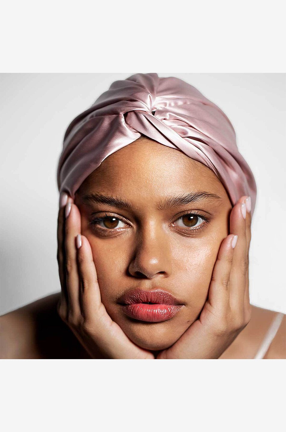 SLIP Turban torsadé en soie Rose Unisexe ROSE 3