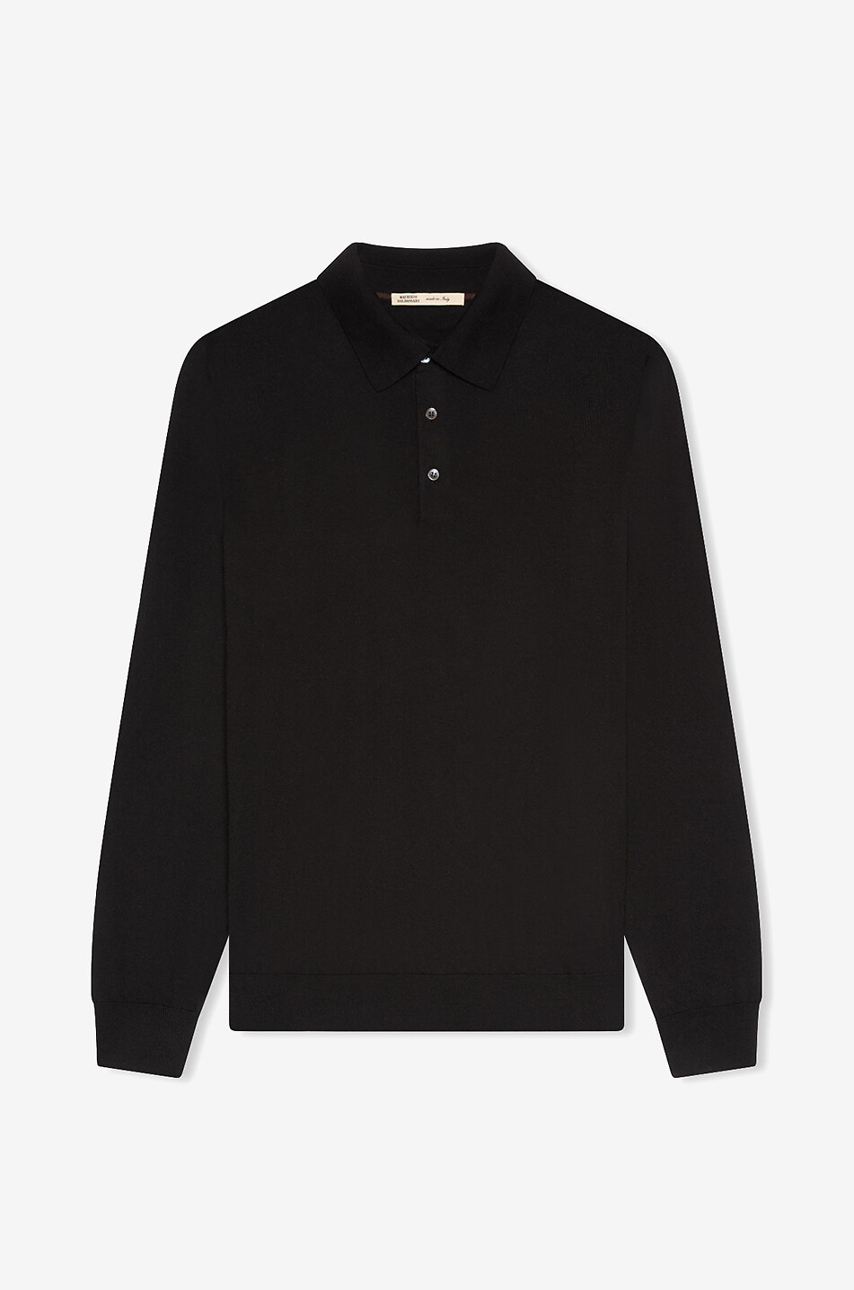 MAURIZIO BALDASSARI Langärmeliges Polohemd aus Schurwolle Herren SCHWARZ 1