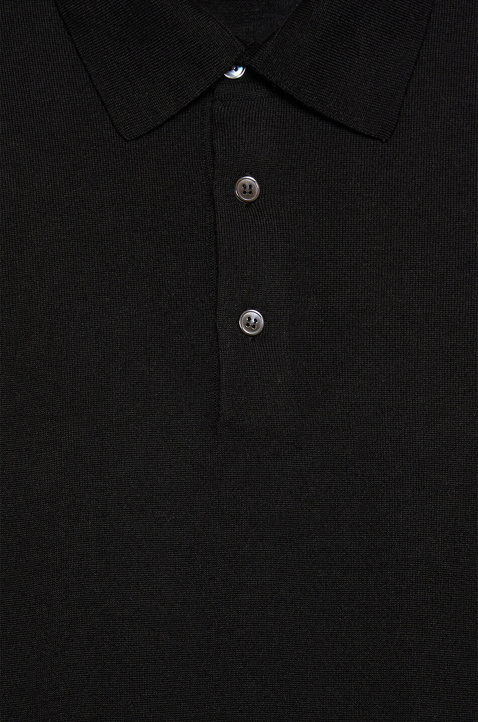 MAURIZIO BALDASSARI Langärmeliges Polohemd aus Schurwolle Herren SCHWARZ 3