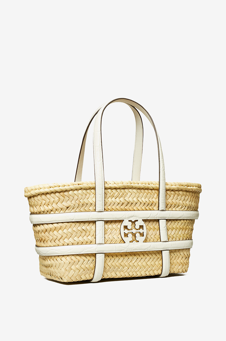 TORY BURCH Ella raffia tote bag Women WHITE 2