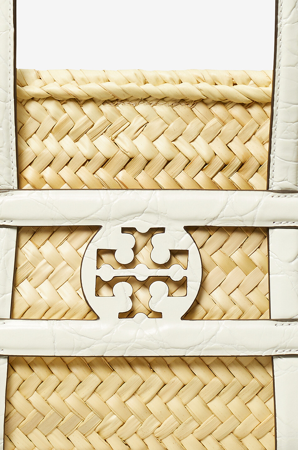 TORY BURCH Ella raffia tote bag Women WHITE 4