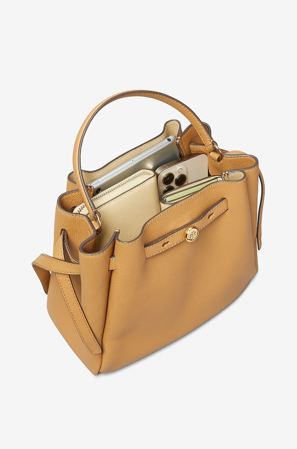 TORY BURCH Sac seau en cuir Romy Femme MARRON CLAIR 5