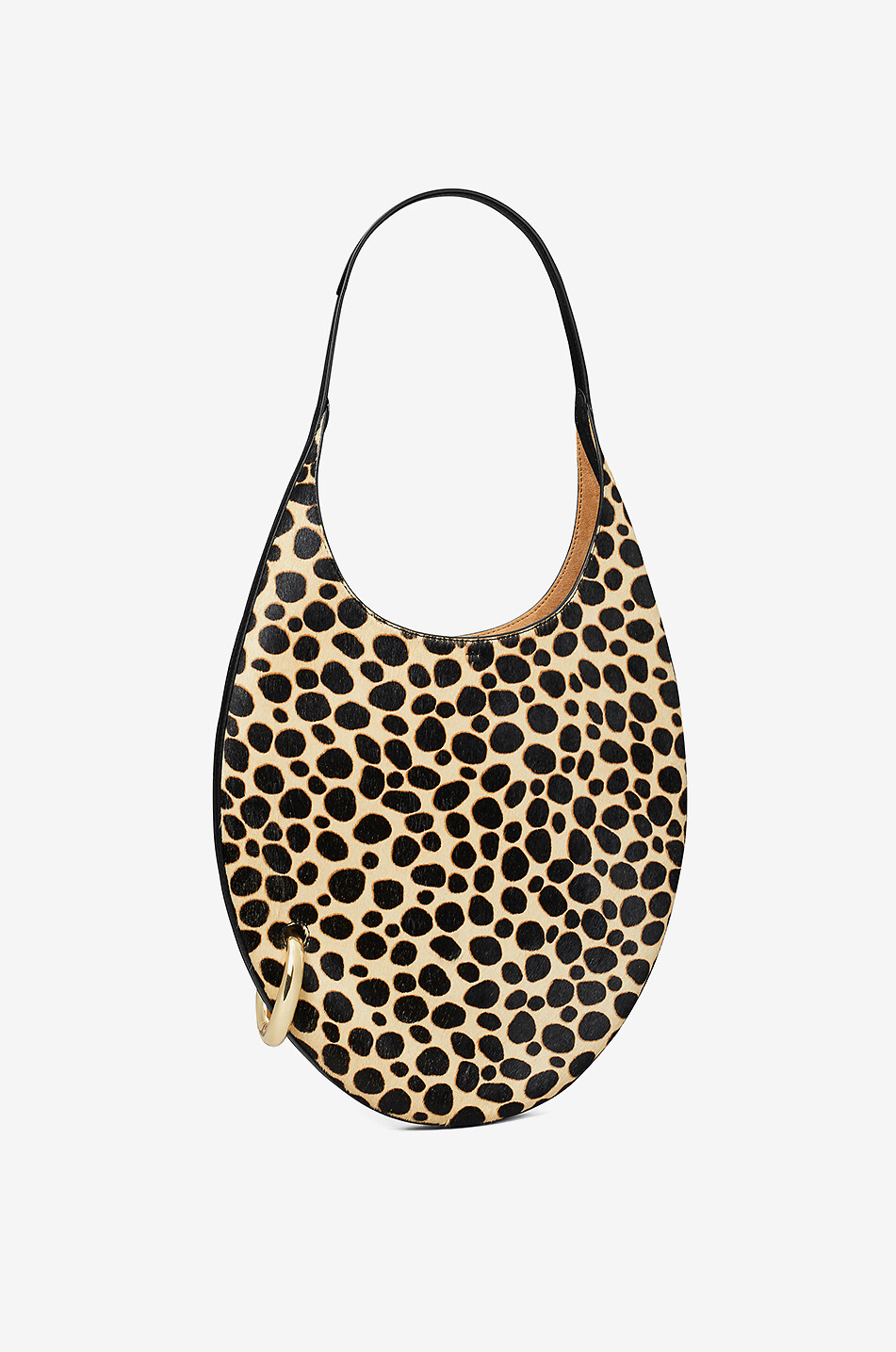 TORY BURCH Sac à main en cuir poulain léopard Pierced Femme Marron 2