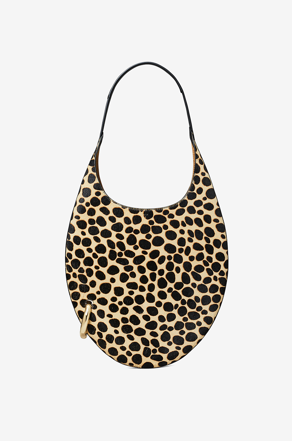 TORY BURCH Sac à main en cuir poulain léopard Pierced Femme Marron 1