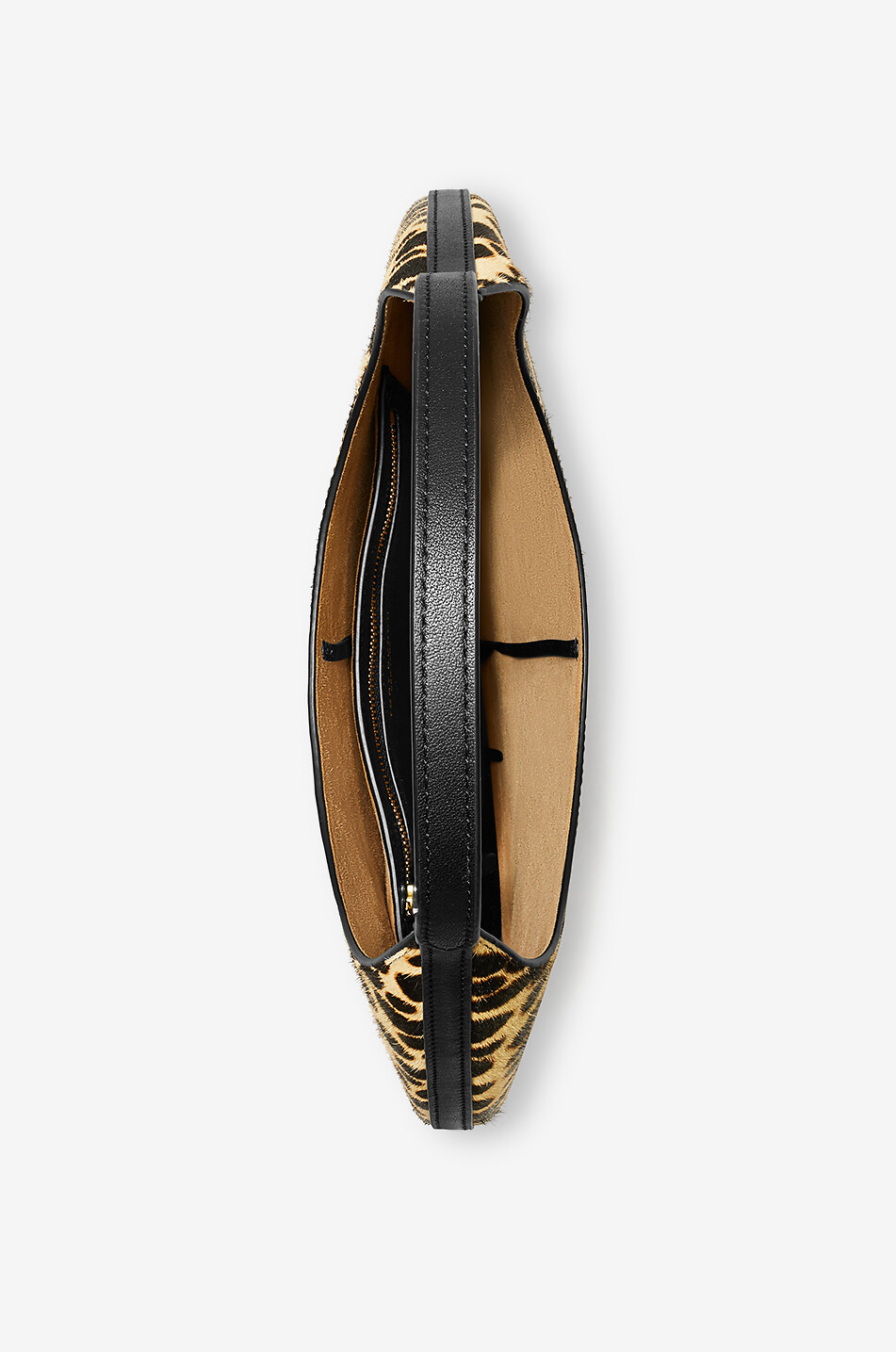 TORY BURCH Sac à main en cuir poulain léopard Pierced Femme Marron 4