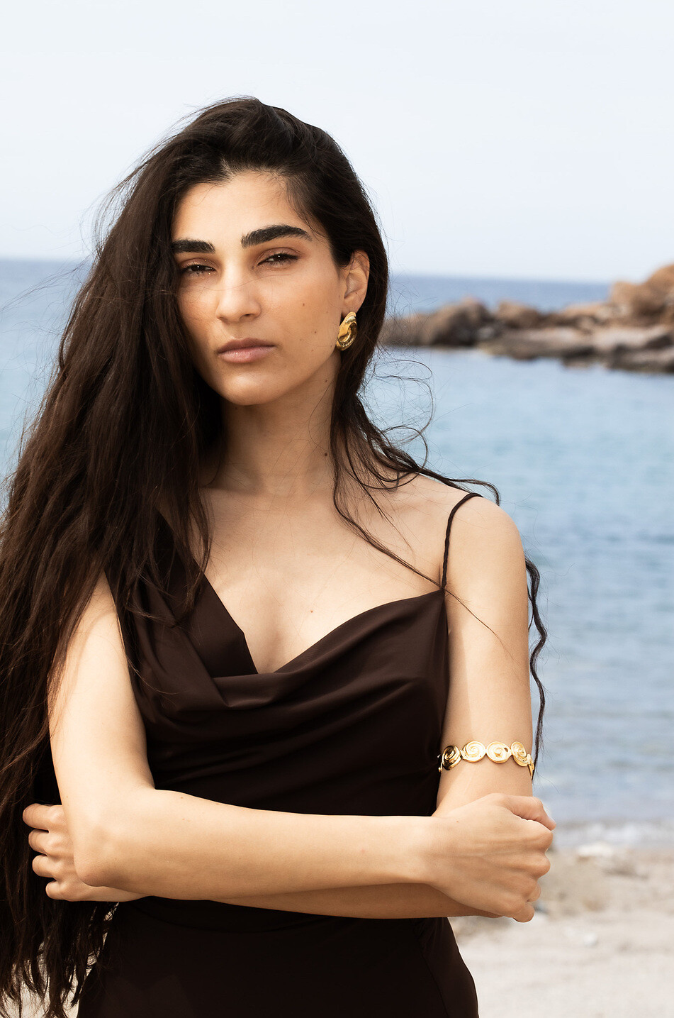 YSSO Texturierter goldener Armreif Cote Damen GOLDEN 3