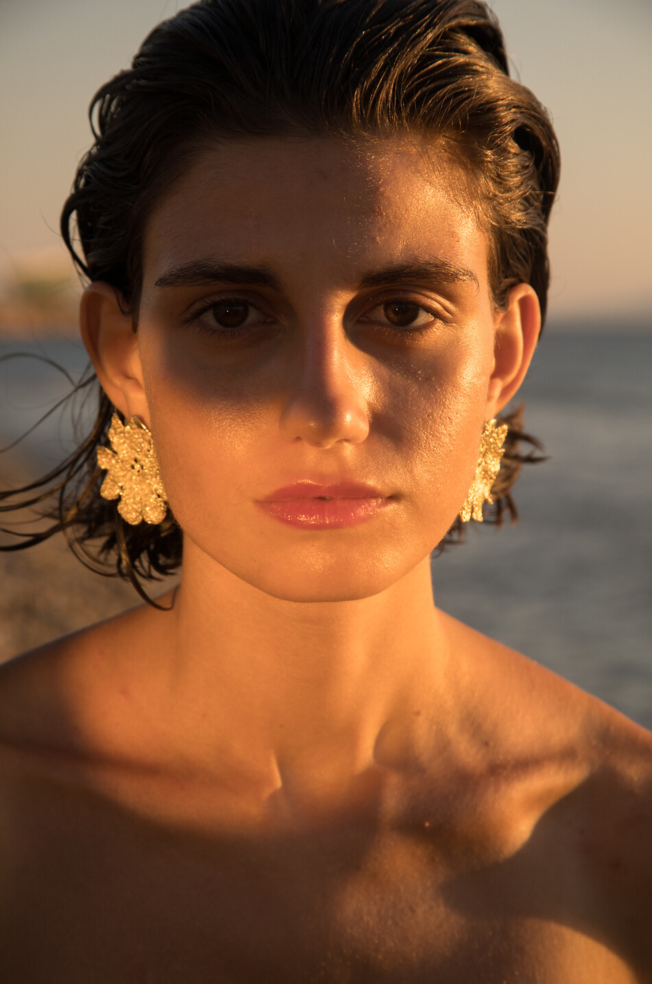 YSSO Clous d'oreilles dorés Anemone Femme DORE 3