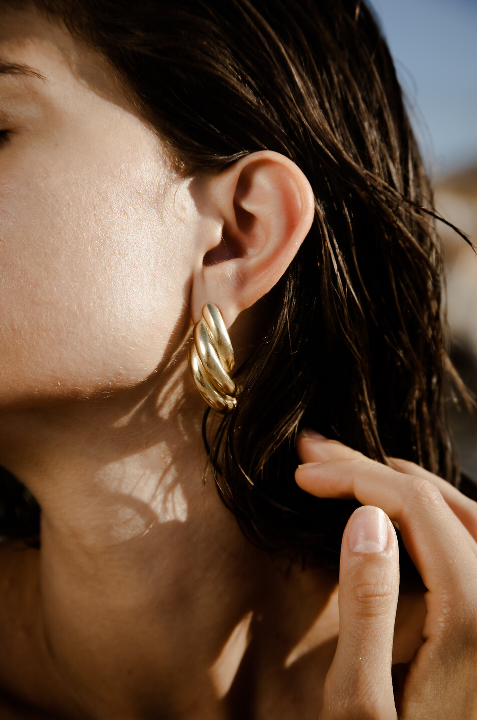 YSSO Clous d'oreilles dorés Kombos Femme DORE 4