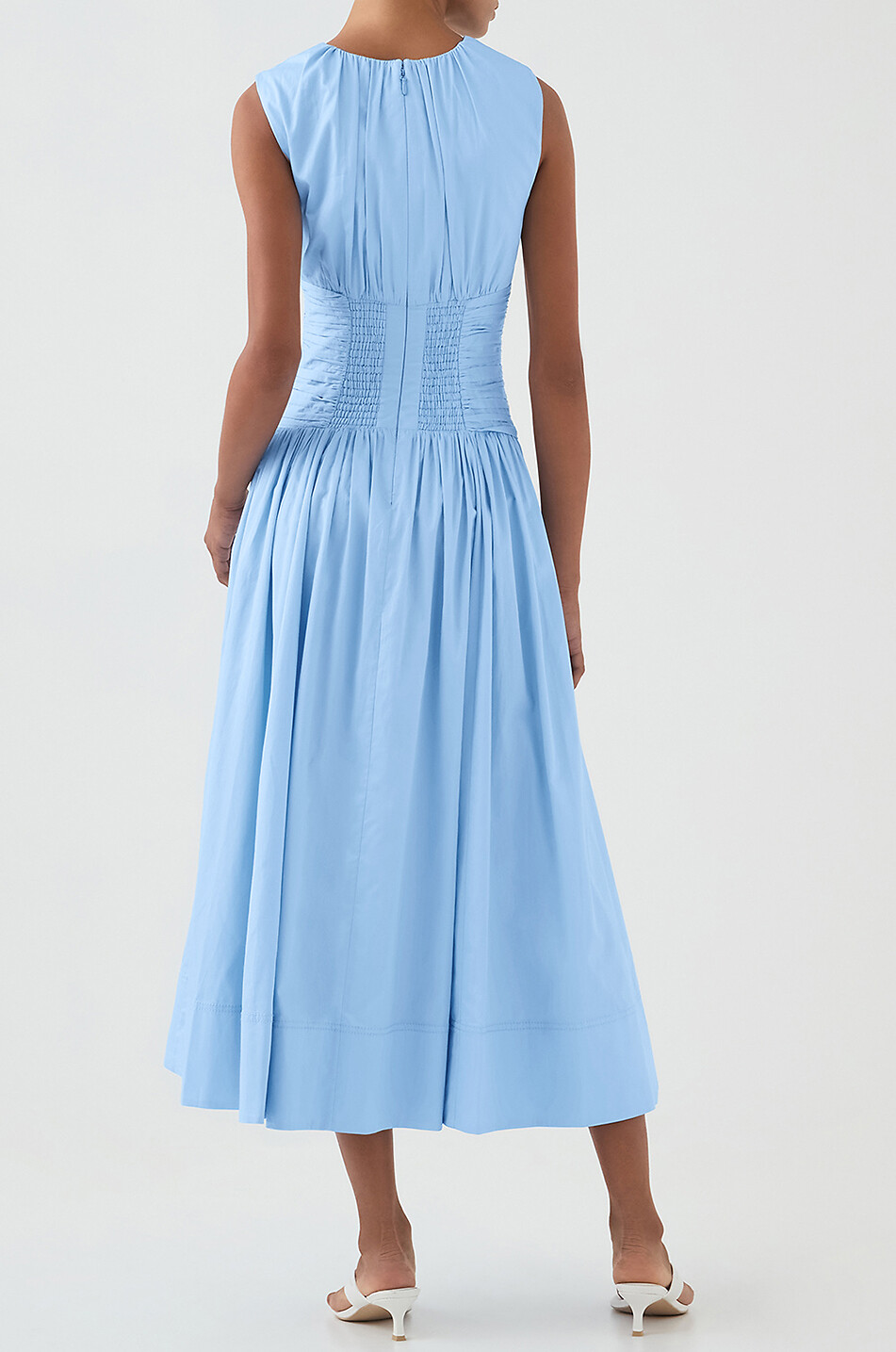 AJE Agatha Knot Waist sleeveless poplin midi dress Women LIGHT BLUE 3