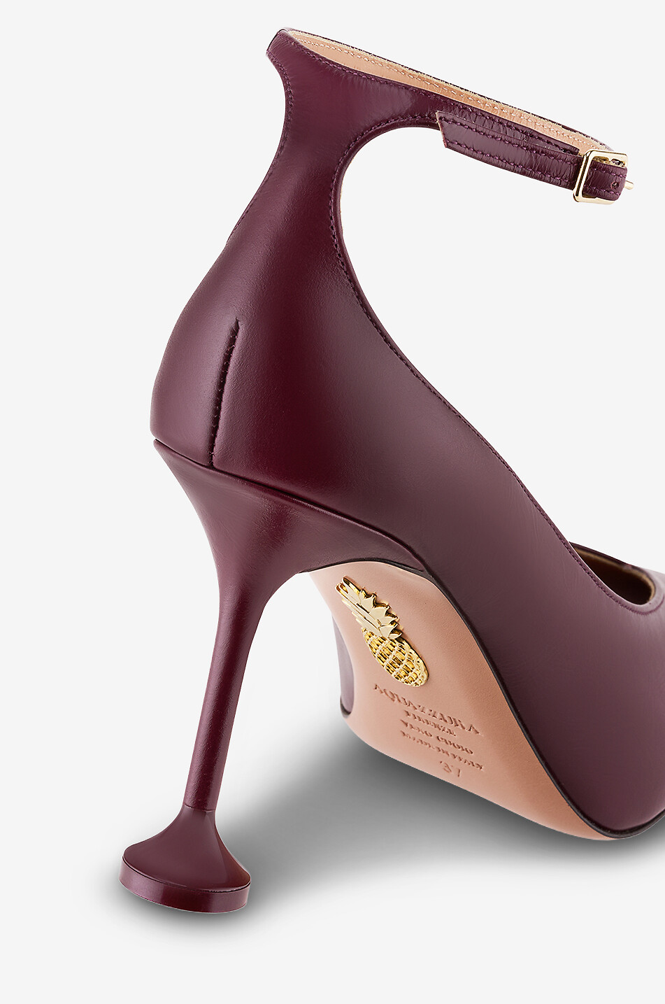 AQUAZZURA Strong smooth leather stiletto heels Women DARK RED 5