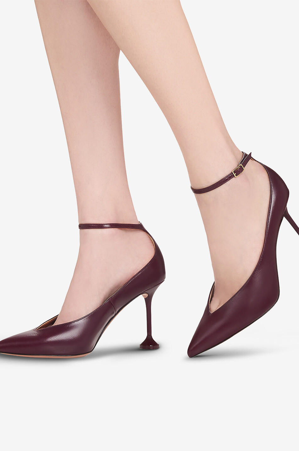 AQUAZZURA Strong smooth leather stiletto heels Women DARK RED 3