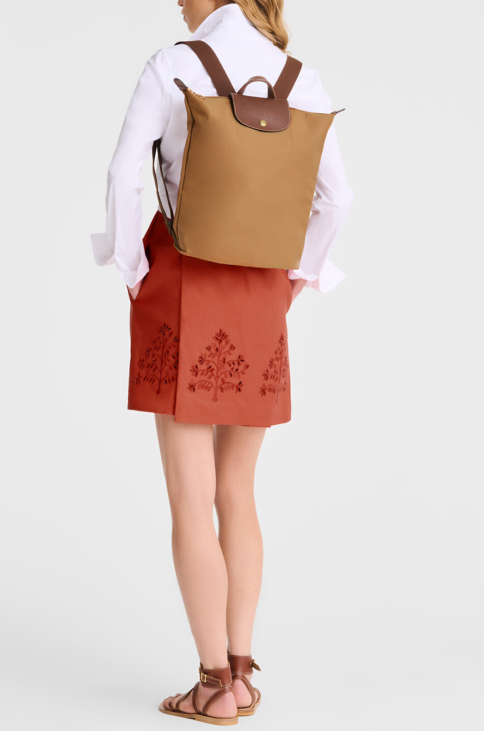 Sac à dos en toile et cuir Le Pliage Original M