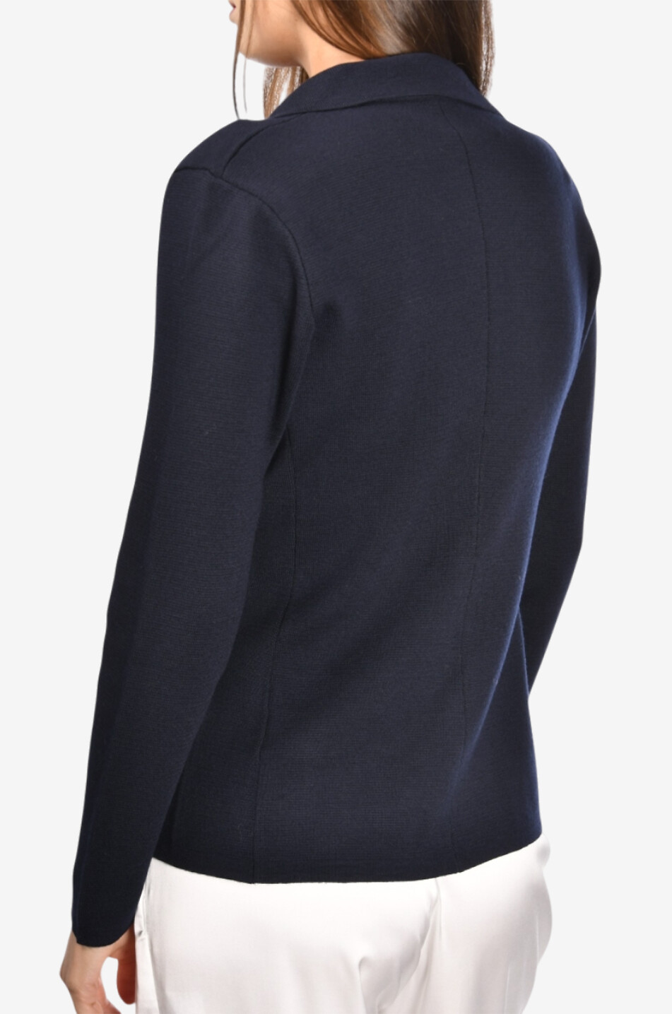 GRAN SASSO Cardigan ajusté à col revers Femme BLEU FONCE 4
