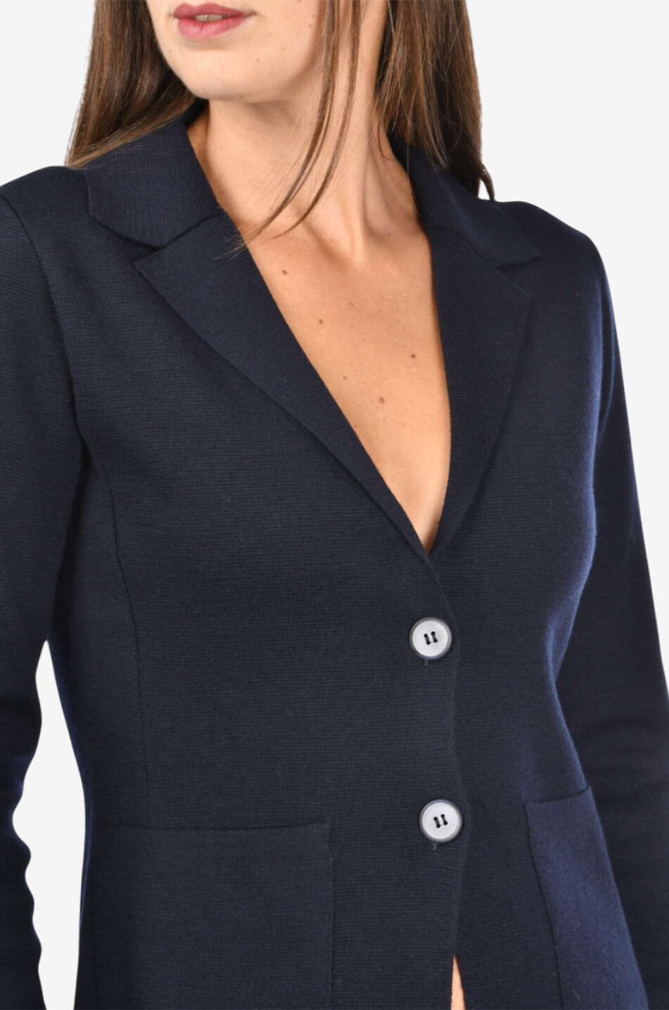GRAN SASSO Cardigan ajusté à col revers Femme BLEU FONCE 5