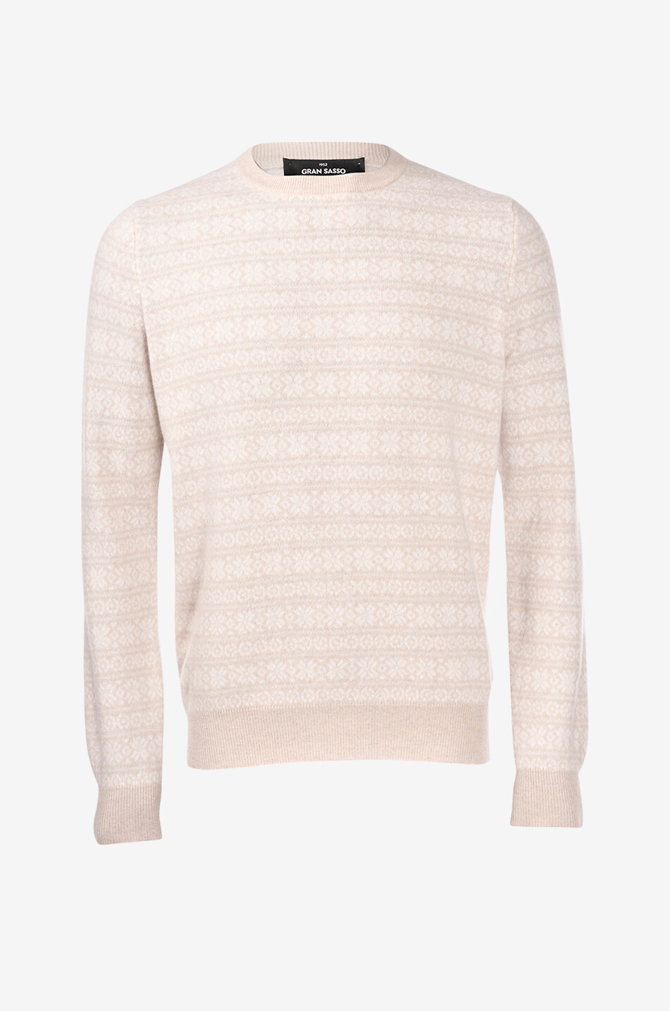 Jacquard-Pullover mit Rundhalsausschnitt aus Kaschmir