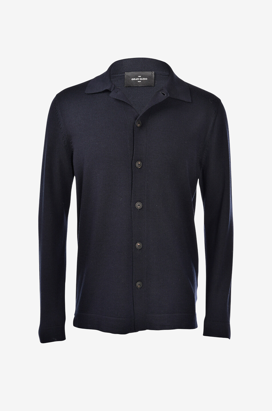 Knit virgin wool shirt jacket - GRAN SASSO - DARK BLUE - Bongénie